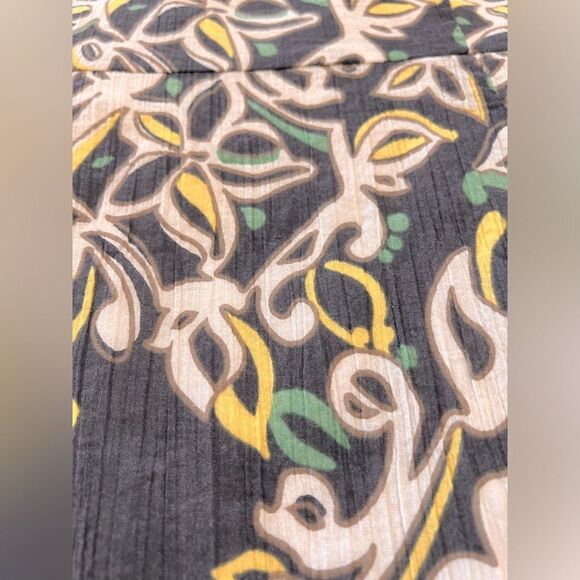 Boho Floral Midi Sundress Blue White Green Cotton Lined Side Zip Size 12 Merona - Picture 5 of 10